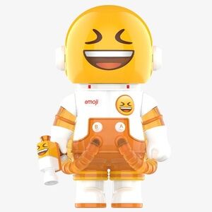 Pop Mart MEGA Space Molly 100% × Emoji Series "LMAO" collectible figure. BNWOT